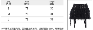 Minifaldas Góticas con Volantes Oscuros, Estilo <span class=keywords><strong>Mall</strong></span> Gothic, con Malla, Estética Grunge, Harajuku, con Hebilla, Falda en Línea A, Punk, Cintura Alta, Estilo Alternativo - Product Image 5