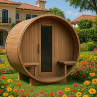 Fácil Instalación, Bañeras de Hidromasaje al Aire Libre con Ventanas Panorámicas para 4-6 Personas, Saunas