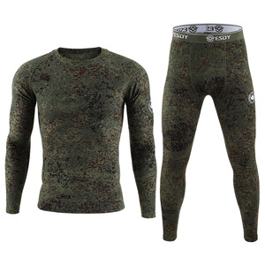 Conjunto de Ropa Interior Térmica de Poliéster con Camuflaje para Deportes al Aire Libre DF ESDY 1, Cuello Redondo, Grueso, para Ciclismo y Esquí, Camiseta Interior para Hombre - Product Image 3