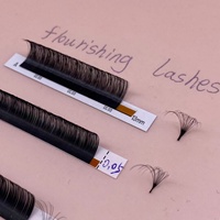 Extensions de cils en vison Flourishing Lashes 0.03 0.05 0.07 pour la création facile de fans 3D, cils individuels en poils synthétiques pour volume russe