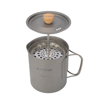 Mug en titane STARCAMP 750 ml, accessoire de cuisine pour le camping et la survie en plein air, avec presse-café à la française