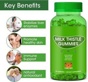 Ekstrak susu tanpa gula ekstrak Thistle susu lembut detoksifikasi hati gula suplemen permen karet pembersih untuk pria dan wanita - Product Image 3