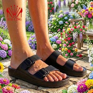 Lightweight EVA Two Band Adjustable Buckles Custom Colors Waterproof Anti Slip for Indoor Outdoor <b>Flip</b> <b>flops</b> slippers - Product Image 3