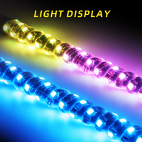 Nouvelles lumières d'ambiance spirales irisées étanches, feux d'avertissement pour poteaux de drapeau tout-terrain, pour camionnettes et autres accessoires d'éclairage automobile