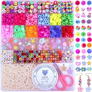Color Beads Cute Round Beads Bulk pony beads for Making Bracelets Necklaces Earrings Accessories DIY Crafts