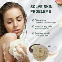 Mini savon jetable rond pour le lavage du visage des hôtels avec logo personnalisé Savon portable pour toilettes Savon de bain Savon de voyage hydratant