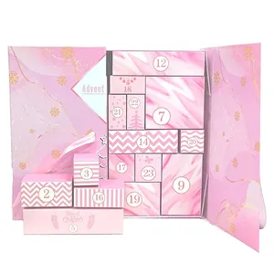 Pink Marble 24 Days Advent Calendar <b>Box</b>, <b>Empty</b> DIY Countdown Gift <b>Box</b> for Christmas - Product Image 3