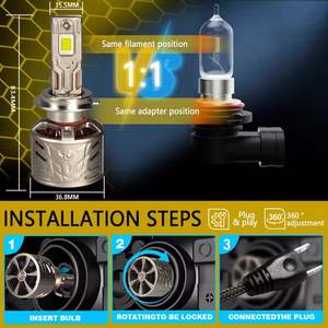 CAROLYN estable de alta calidad 240W 6000K <span class=keywords><strong>H1</strong></span> H3 H4 H7 H11 9005 9006 bombilla de faro LED - Product Image 3