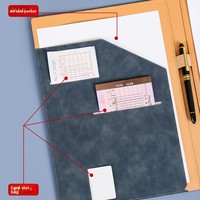 Porte-documents en cuir A4 avec presse-papiers, porte-cartes en PU, boucle pour stylo, logo personnalisé, fournisseurs en gros, porte-documents de bureau