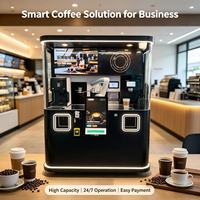 Kiosque à café robotisé commercial, distributeur automatique de café, barista robot en libre-service avec commande sur écran tactile