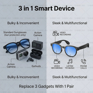 แว่นตา ChatGPT AI พร้อมกล้องและอัลกอริธึม Debounce สำหรับกีฬา แว่นตา<span class=keywords><strong>แปล</strong></span><span class=keywords><strong>ภาษา</strong></span>อัจฉริยะ แว่นตา AI ความละเอียด 4MP - Product Image 3