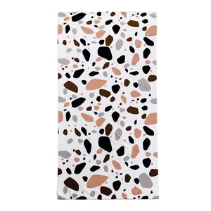 Super Soft Touch Feel Compressed Sustainable Cobblestone Print Microfiber Beach Towel