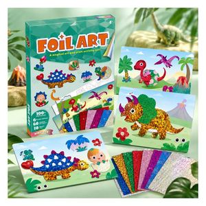 Kit de Bricolage Dinosaure Personnalisé avec Autocollants Métalliques Scéniques, Jeu de Coloriage Préhistorique, Cadeau Éducatif pour Enfants Scolaires - Product Image 5