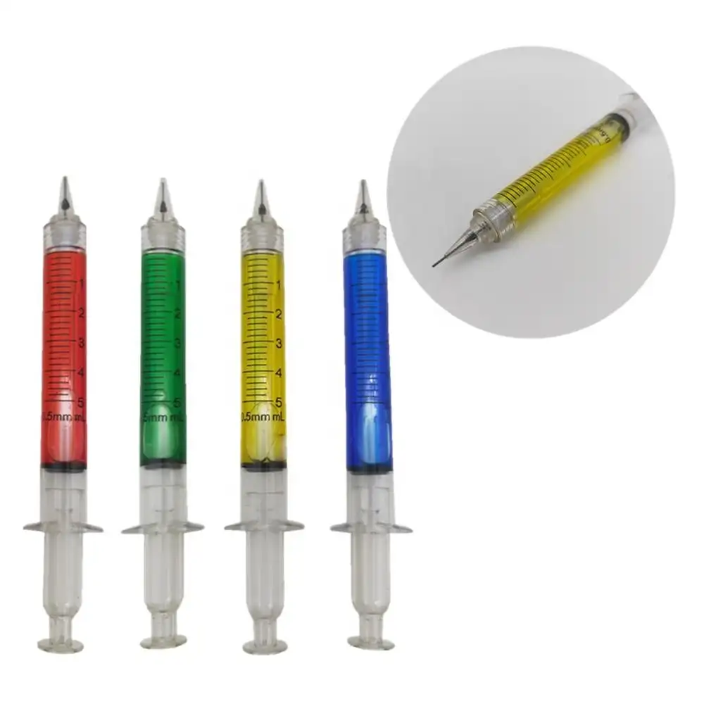 ที่กำหนดเองเข็มฉีดยาปากกาพลาสติกน่ารักอัตโนมัตินำดินสอที่มีโลโก้ส่งเสริมการขาย