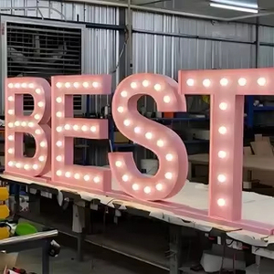 Letras Gigantes Personalizadas de 4 y 3 Pies, Letras 3D con Luces LED, Letrero Luminoso con Bombillas Grandes para Decoración de Fiestas, Venta al Por Mayor - Product Image 2