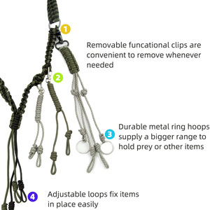 Longe d'appel de canard faite à la main de survie en couleur en gros lanière de chasse appels d'oie de chasse avec boucles réglables - Product Image 4