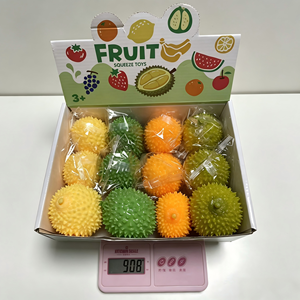 Juguete Antiestrés de Fruta Durian, Simulación de Fruta, TPR, Goma Suave, Juguetes para Niños, para Apretar con la Mano, Irrompible - Product Image 3