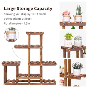 Étagère de pot de fleur de support de plante <span class=keywords><strong>en</strong></span> <span class=keywords><strong>bois</strong></span> à plusieurs niveaux pour la déco à la maison - Product Image 4