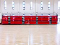 Tribunes télescopiques rétractables en acier inoxydable sur mesure Frog Sports pour gymnases, sièges de tribune peu encombrants pour le basketball