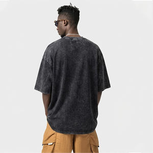 Camiseta Oversize Vintage Lavada de Algodón Pesado Personalizada, Estilo Urbano para Tallas Grandes y Altas, con Logotipo Personalizado, MOQ Bajo, OEM - Product Image 5