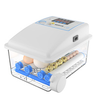 Incubadora de huevos automática 12 huevos incubadora de doble potencia para pollo pájaro ganso pato codorniz escotilla