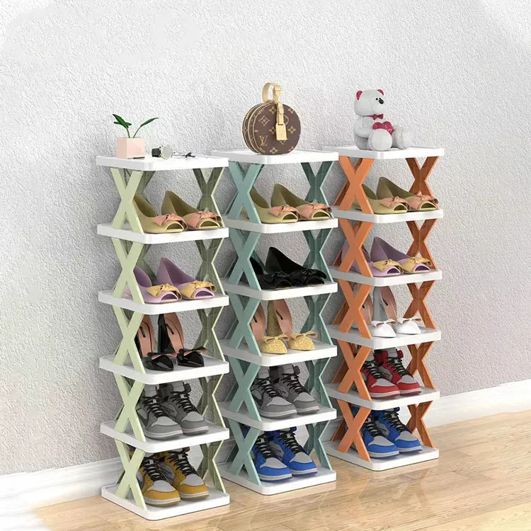 Neue Produktideen Kreativität Home Assembly Stapelbarer Schuh-Organizer für Closet-Schuh regale für zu Hause