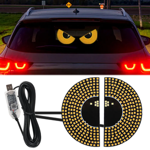 Luz Decorativa Semicircular para Ventanas Traseras de Coche, Diseño Semicircular para Parabrisas Trasero, Ojos de <span class=keywords><strong>Diablo</strong></span> - Product Image 2