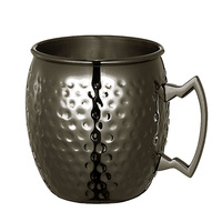 Mugs Moscow Mule en acier inoxydable plaqué cuivre multicolore martelé style antique avec logo personnalisé, 500 ml, lot de 4 avec sous-verres et pailles