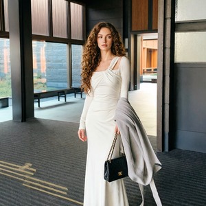 Abito a Maniche Lunghe per Donna, Nuovo Stile Autunno-Inverno, Sensuale con Design che Valorizza la Vita, Elegante e Sofisticato - Product Image 3