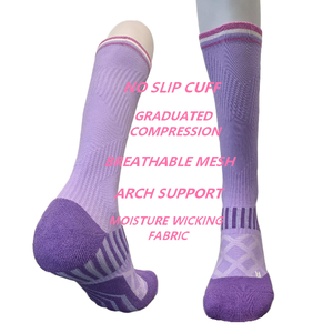 Calcetines de Compresión Personalizados <span class=keywords><strong>con</strong></span> Logotipo, Hasta la Rodilla, para Correr, Ciclismo y Gimnasio, <span class=keywords><strong>con</strong></span> 70% Nailon, 25% Algodón, 5% Elastano, Ajuste Suave y Cómodo - Product Image 2