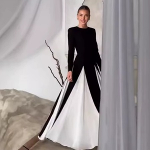 Nouvelle Collection : Robes Longues Élégantes pour Femme – Idéales pour Soirées, Cérémonies et Mariages – Robe Ajustée à Couleurs Contrastées et Détails Épissés - Product Image 5
