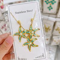 Groothandel RVS Emaille Bloem Vlinder Hart Fruit Schelp Oorbellen Set met bijpassende hanger ketting sieraden voor vrouwen