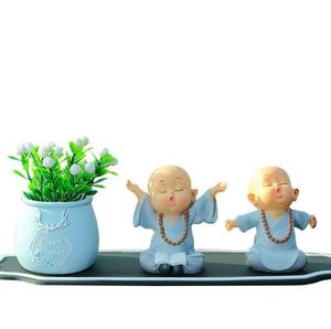 Креативная скульптура из смолы для маленького монаха кунг-фу, ручная роспись, художественный Милый Забавный Ароматерапевтический орнамент - Product Image 5