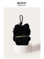 Breloque de sac en forme d'appareil photo, figurine de chat noir en peluche, pendentif pour sac à dos, petit cadeau pour les 5-7 ans