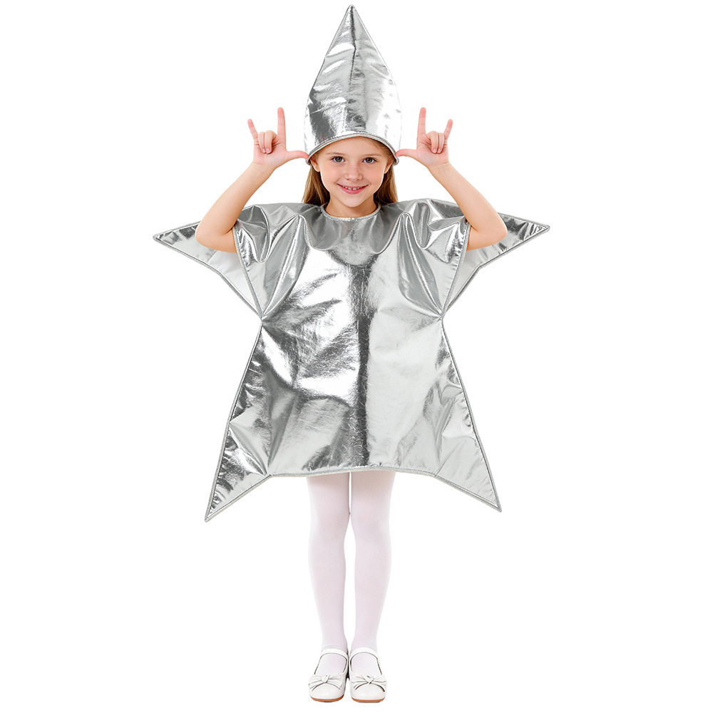Glossy silver star headgear