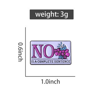 لا ، دبابيس جملة كاملة ، اقتباسات قوية ، مجوهرات المينا هدية للنساء - Product Image 6