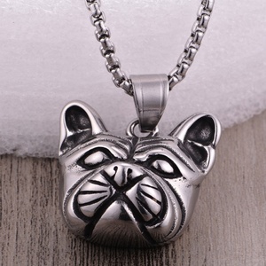 Colgantes de Perro Pug, Collares de Acero Inoxidable 316L, Dijes Vintage para Creación de Joyería Original Europea - Product Image 1