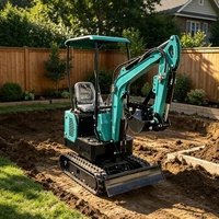 Mini-excavatrice 1,2 tonne Euro 5 CE EPA multifonctionnelle sur chenilles, micro-pelleuse diesel pour jardin et verger, livraison gratuite