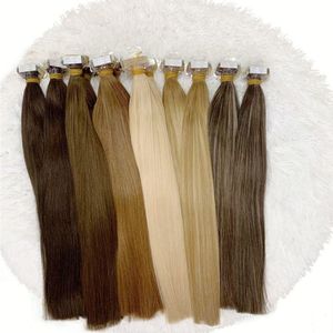 Nhà Cung Cấp Salon Kuwait Bán Chạy Các Sản Phẩm Băng Dính Tóc Người Remy Nga Rút Đôi Tóc Nối Màu Nâu Tro - Product Image 1
