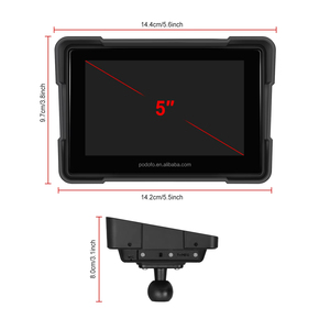 Podofo Autoradio portable 5 pouces pour moto avec DVR, Carplay sans fil, Android Auto, caméra avant et arrière, détection de pression - Product Image 5