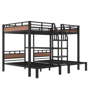 <span class=keywords><strong>Lit</strong></span> superposé double moderne avec bureau, armoire et station de charge - Poste de travail compact pour adultes, idéal pour appartement - Product Image 5