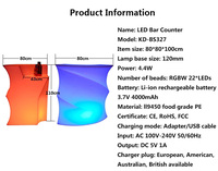 Barre lumineuse LED 110 cm rechargeable 4000 mAh 16 couleurs RVB pour bar, boîte de nuit, vente en gros, batterie intégrée