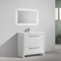 Prix usine personnalisé Floortanding salle de bain en bois armoire vanité peinture fini deux portes salle de bain vanités