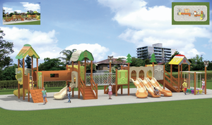 Équipement d'amusement pour enfants en bois, plastique et <span class=keywords><strong>acier</strong></span>, toboggans, filets d'escalade, pour la maternelle, le jardin, le parc à thème, marque JQL - Product Image 3