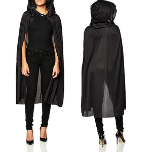 Halloween Vampire Witch Cape <span class=keywords><strong>mantello</strong></span> natalizio Cosplay Devil Costume Unisex nero lungo <span class=keywords><strong>mantello</strong></span> con cappuccio - Product Image 2