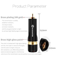 RASANTEK Haut de Gamme HIFI 2u "24K Plaqué Or Connecteur de Haut-Parleur Connecteurs RCA Prise Audio Vidéo Adaptateur de Prise RCA pour Haut-Parleur
