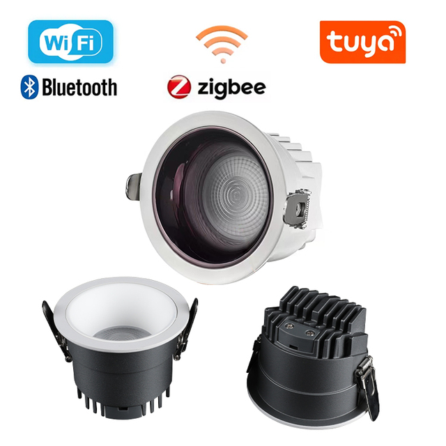 APP Application Zigbee Alexa CCT Adjustable 2700K-6000K Dimmable Smart Downlight WIFI Tuya Recessed LED Downlight