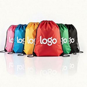 Custom Logo Nylon Draw <b>String</b> <b>Bag</b> Backpack Recycled Waterproof 210D Polyester Drawstring Shopping <b>Bag</b> Sport Promotion Backpack - Product Image 1