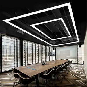 Luz moderna do pendente do candelabro do luminária do escritório luz linear conduzida quadrada personalizada retangular do teto do retângulo da luz 1.2m2.4m