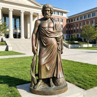 Décoration de jardin extérieure, statue en bronze coulé de grand format représentant Asclépios, dieu grec de la médecine et des médecins